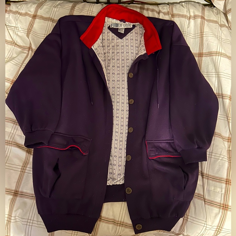 vintage 80s outbrook purple jacket